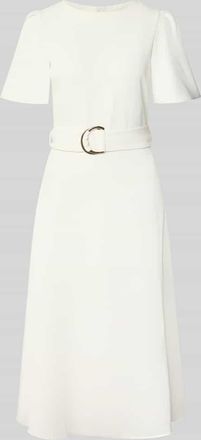 Rinascimento Rinascimento Cocktailkleid mit G&uuml;rtel und Rundhalsausschnitt in Weiss, Gr&ouml;&szlig;e XL