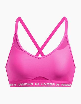 Under Armour Womens Crossback Low Bra - Pink - Size: 16 xl