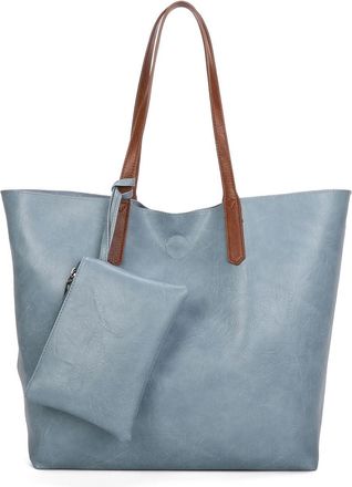 Generic Womens 3 in 1 Shopper Tote Bag Set with Removable Inner Bag & Small Purse Charm - Large Handbag with Top Zip Closure & Detachable Shoulder Strap - Sty