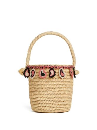 Alanui Paisley Raffia Eimer -Tasche
