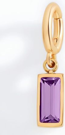 Mint & Lily Dainty Baguette Birthstone Charm in February Amethyst at Nordstrom