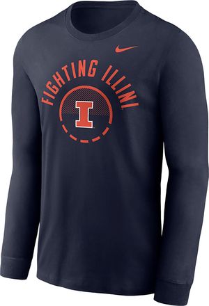 Nike Illinois Basketball Shoot Around Legend Nike Mens Dri-FIT College Long-Sleeve T-Shirt in Blue | IV8600-421