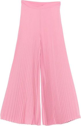 Twinset Pleated Wide-Leg Trousers In Pink Fabric