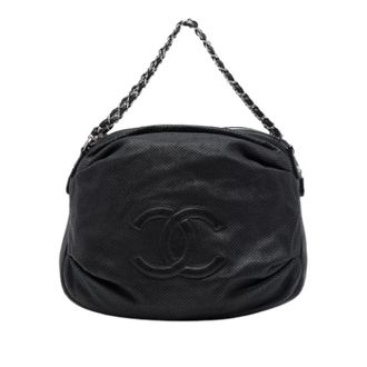 Chanel Pre-owned Perforated Hobo Bag - Dames - Pre-owned - Zwart - Maat: ONE Size Leer