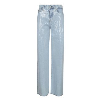 7 For All Mankind Lotta Wide Jeans - Dames - Loose Fit Jeans - Blauw - W27 - Katoen - Jeans