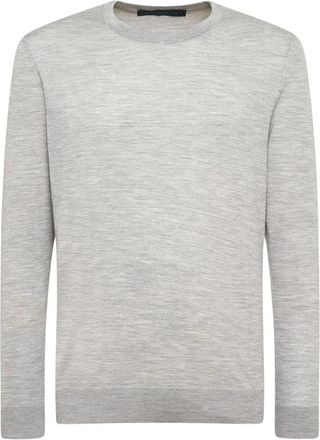 Kiton Trui met ronde hals - Heren - Ronde hals truien - Grijs - M - Wol - Truien & Vesten