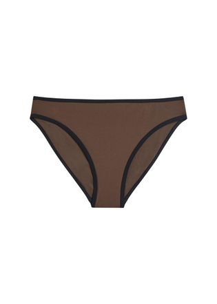 Toteme Contrast-trim Bikini Briefs - Brown - XS (UK6 / XS)