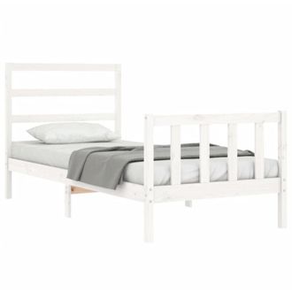 vidaXL Bed Frame without Mattress White 90x190 cm Single Solid Wood Pine vidaXL