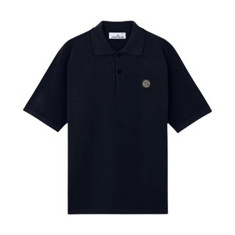 Stone Island Tops, Heren, Blauw, XL, Katoen, Micro Stitch Soft Cotton Polo Shirt