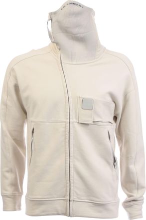 C.P. Company Mens Diagonal Raised Fleece Hoodie in Sand - Size X-Small