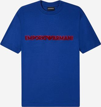 Emporio Armani T-Shirt aus Baumwollmischung mit gesticktem Logo