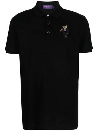 Ralph Lauren Purple Label Polo con ricamo Polo Bear - Nero