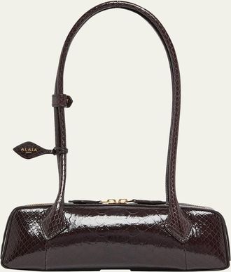Alaia Le Teckel Small Lizard Shoulder Bag