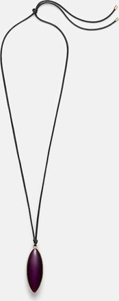 Jennifer Fisher 14kt gold-plated and leather necklace with quartz