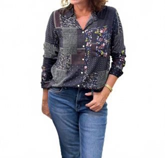 Dylan Womens Boyfriend Shirt In Black
