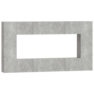 Berkfield Home 8 Piece TV Cabinet Set Concrete Grey Engineered Wood