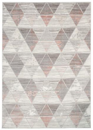 Tapiso Alfombra de sal&oacute;n gris salm&oacute;n antracita crema 3d 80 x 150 cm