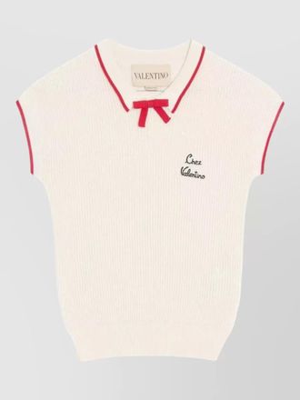 Valentino Garavani chez valentino cotton top bow trim
