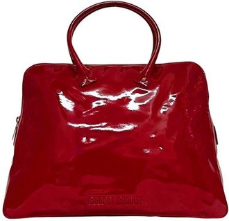 Miu Miu Red Color Leather Boston Bag Tote Bag (Pre-Owned)