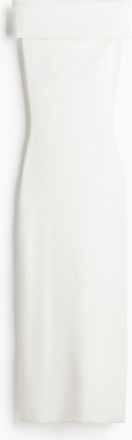 H&M Ribbed Off-the-shoulder Dress in White at Nordstrom, Size Xx-Large
