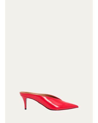 Stella McCartney 60mm Brushed Pointed-Toe Mules