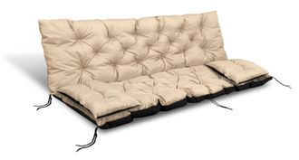 OEM Coj&iacute;n De Jard&iacute;n 120x60x50 Cm + 2 Cojines Para Banco Columpio, Impermeable, Beige