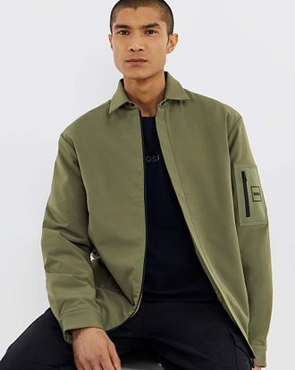 HUGO BOSS Zip Padded Overshirt - Green