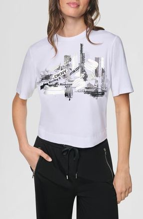 DKNY Dark City Stud T-Shirt in White at Nordstrom, Size Xx-Small