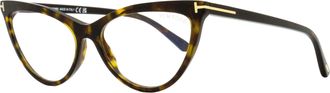 Tom Ford Womens Magnetic Clip-on Eyeglasses TF5896B 052 Dark Havana 56mm