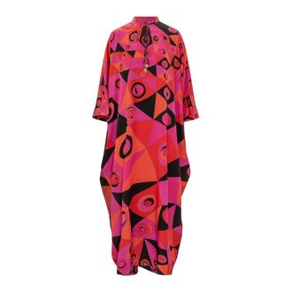 Pucci Maxi Dresses, female, Pink, Size: S Occhi Print Kaftan