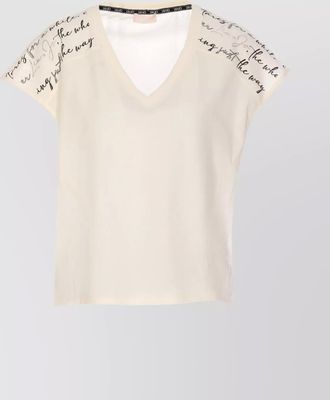 Liu Jo sleeveless v-neck graphic print t-shirt