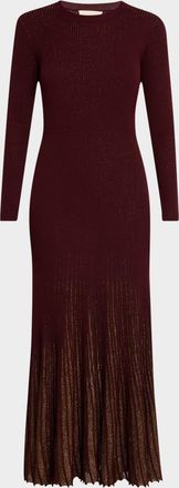 Ulla Johnson Mila Shimmer Ribbed Maxi Sweater Dress