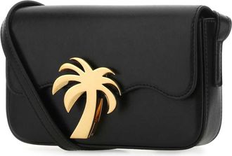 Palm Angels Womens Crossbody Bag Black Calf Leather