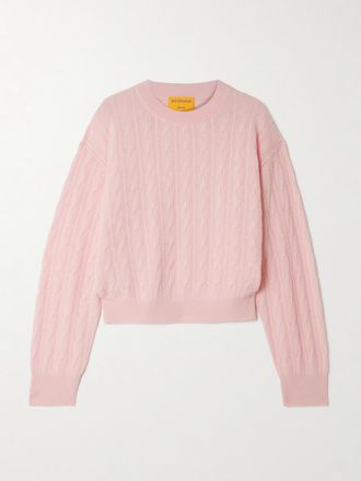 Guest In Residence Pullover In Cashmere A Trecce - Rosa