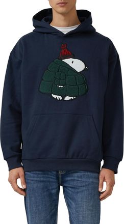 s.Oliver Hoodie S.OLIVER, Herren, Gr. 3XL, navy, Web, Obermaterial: 60% Baumwolle, 40% Polyester, bestickt, regular fit normal, ohne Ausschnitt, Rippb&uuml;ndchen, 