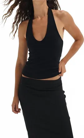 LnA Tide Halter Top In Black