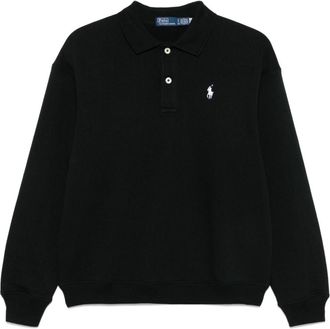 Polo Ralph Lauren Felpa in pile con colletto polo - Nero