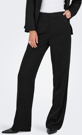 Only Anzughose ONLY ONLHATTIE-LANA HW W MEL PANT TLR NOOS, Damen, Gr. 36, L&auml;nge 32, schwarz, Web, Obermaterial: 80% Polyester, 15% Viskose, 5% Elasthan, un