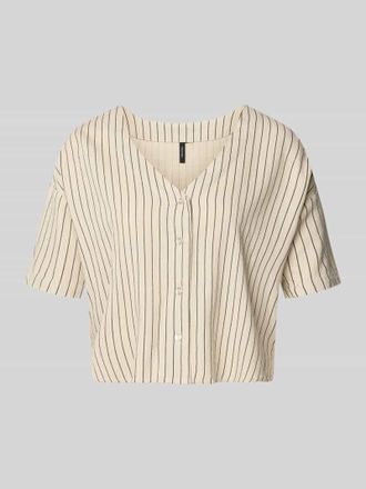 Vero Moda Boxy Fit Hemdbluse aus Viskose-Leinen-Mix Modell MYMILO in Sand, Gr&ouml;&szlig;e XS