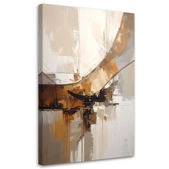 Feeby Impresi&oacute;n De Imagen, Abstracci&oacute;n En Beige Y Marr&oacute;n, 80x120