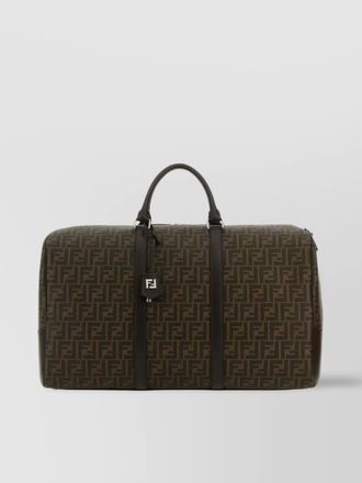 Fendi large ff travel bag with embroidered fabric