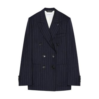 Givenchy Double-breasted striped jacket in wool - female - Givenchy - Blazers - Blue - XS - Jackets