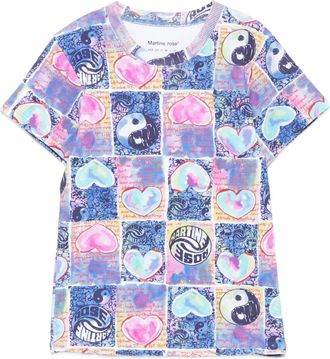 Martine Rose T-shirt met grafische print - Blauw