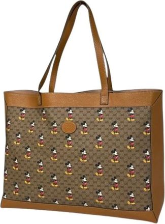 Gucci Pre-owned Tote Bags, female, Brown, Size: ONE SIZE Pre-owned Pouch Tote Bag