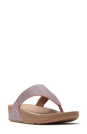 FitFlop Lulu Shimmerglitz Toe Post Sandal in Desert Blush at Nordstrom, Size 11