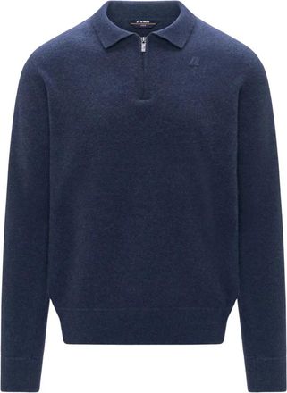 K-Way Gleren Trui - Heren - Polos - Blauw - L - Wol - Tops