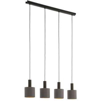Eglo Eglo - Concessa 4 Lamp Straight Bar Pendant Ceiling Light Dark Brown