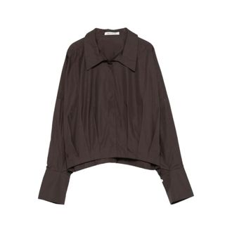 Mark Kenly Domino Tan Blouses, female, Brown, Size: XS Shirt