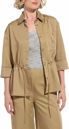 Lyss&eacute; Jane Safari Overshirt In Raw Umber