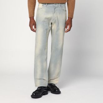 Prada Light blue corduroy trousers with washed effect